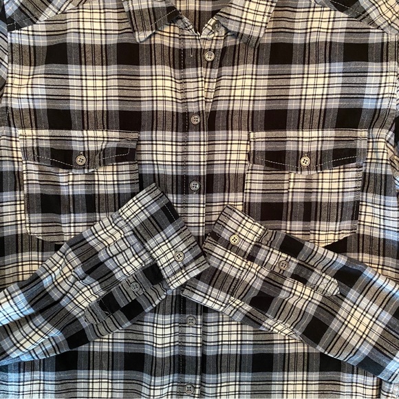 PAIGE Never Worn Plaid Shirt Blouse Size M - Picture 4 of 8